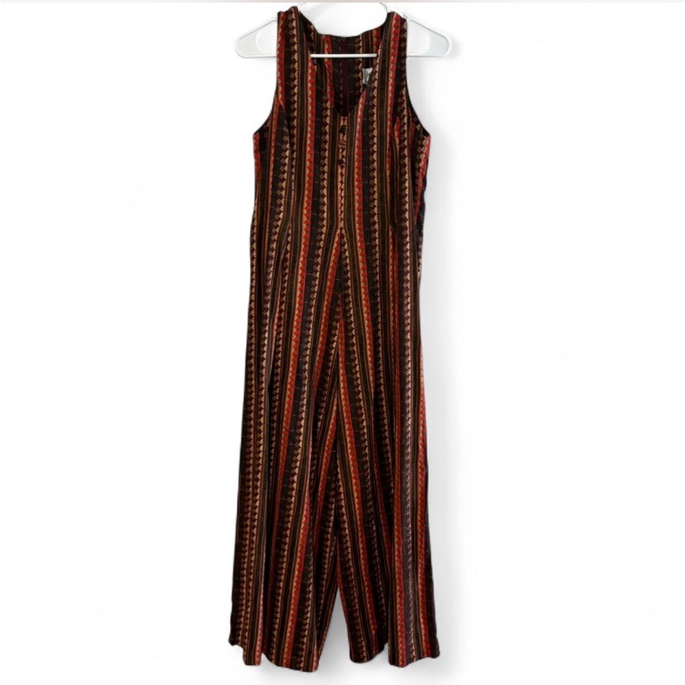 Jeffrey & Dana by Linda Huntley BoHo 70s 80s Wide Leg Jumpsuit Size Small